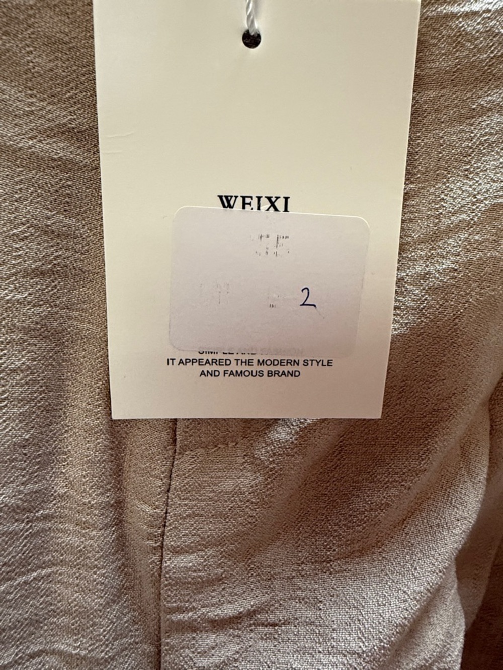 Wide-Leg Linen Blend Pants in Tan - Picture 8 of 8